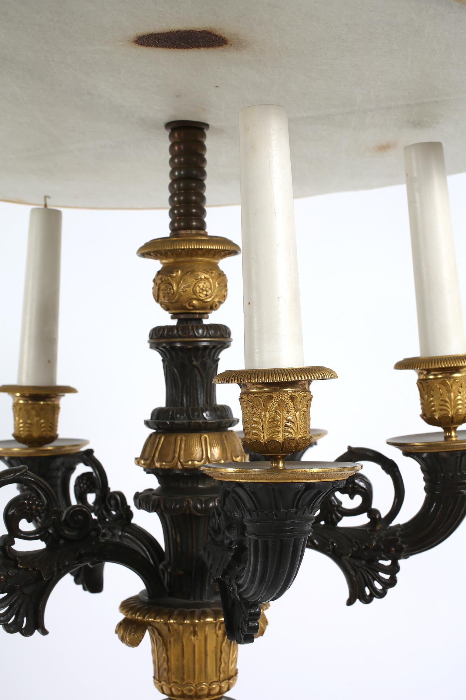 Impressive Gilt Bronze / Art Glass Candelabras Pair Lamp 4