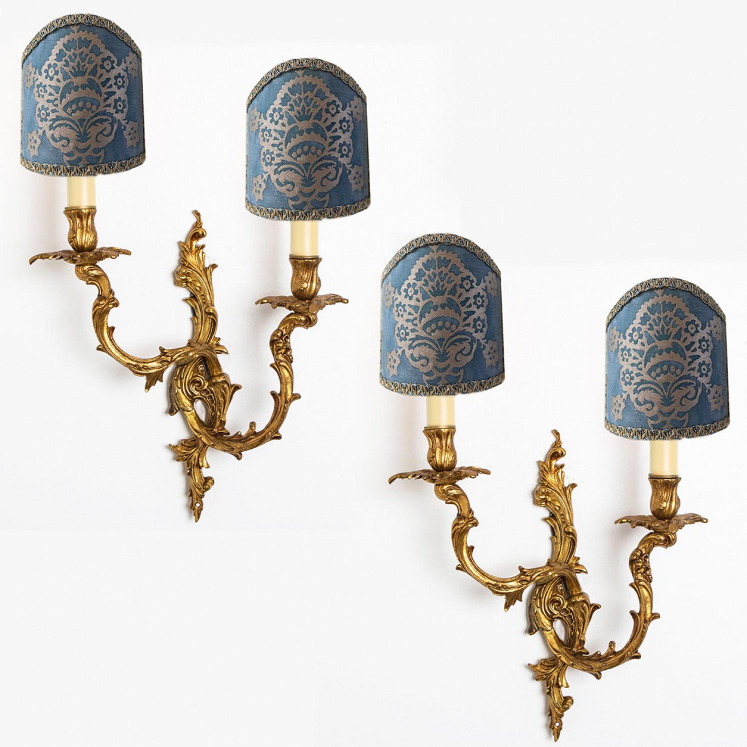Impressionnantes appliques de style Louis XV en bronze doré de Paris en vente 3