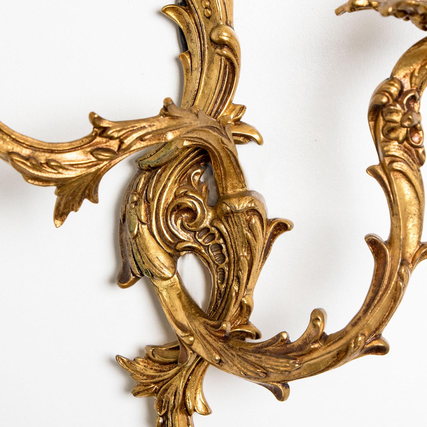 Other Impressive Gilt Bronze Louis XV Style Sconces from Paris For Sale