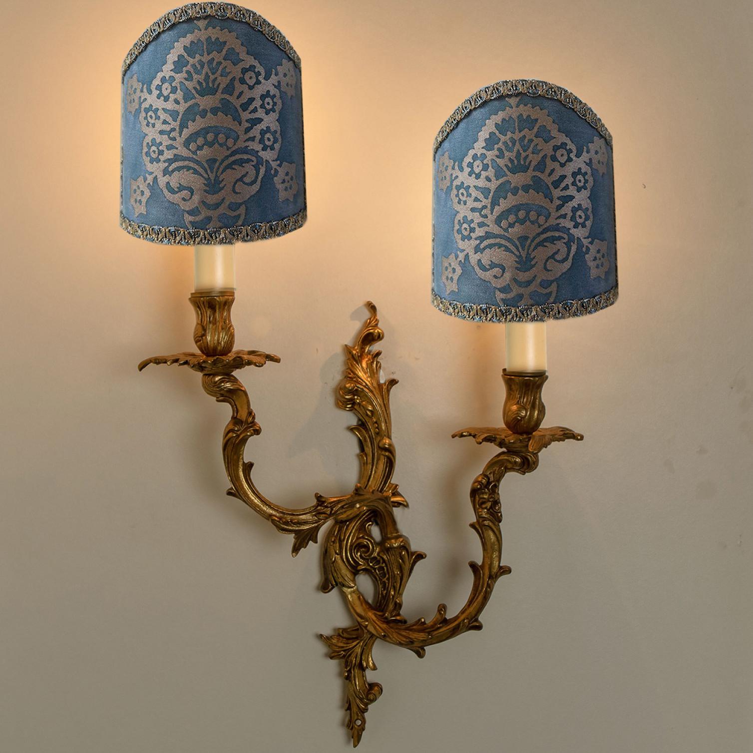 Early 20th Century Impressive Gilt Bronze Louis XV Style Sconces from Paris For Sale