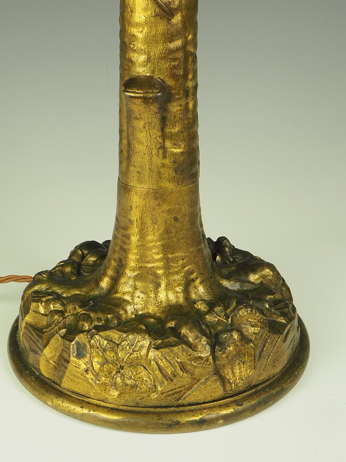 Impressive Gilt Laquared Tree with Serpent Snake Table Lamp For Sale 5