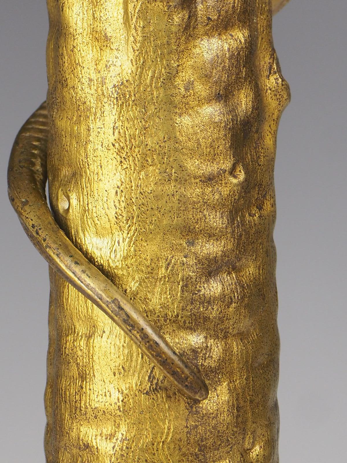 Impressive Gilt Laquared Tree with Serpent Snake Table Lamp For Sale 3
