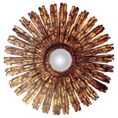 Impressive Giltwood Sunburst Convex Mirror