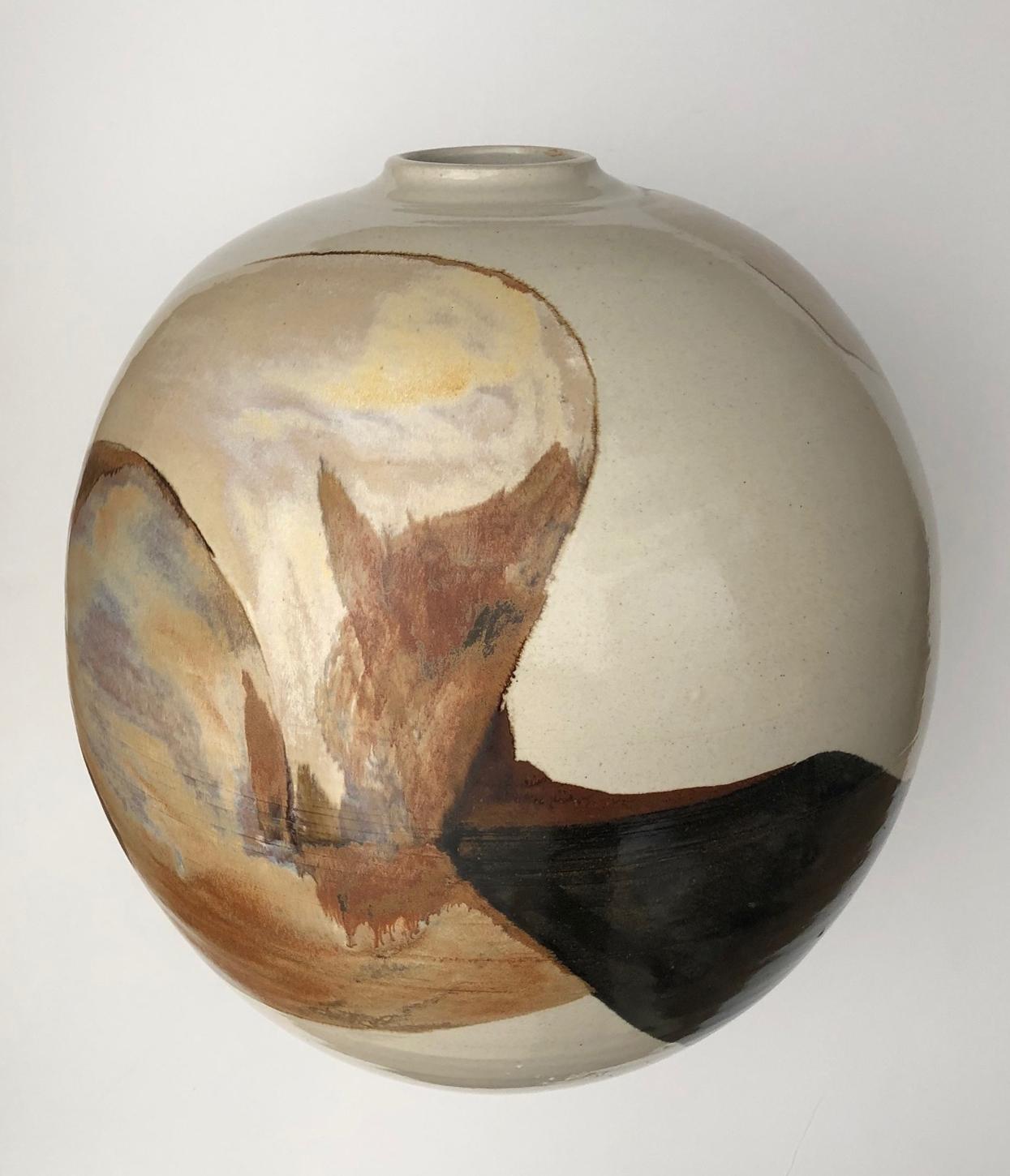 Impressive Glazed Ovoid-Form Pot/Vessel, Signed by Listed Ceramicist Sasha Makov 2