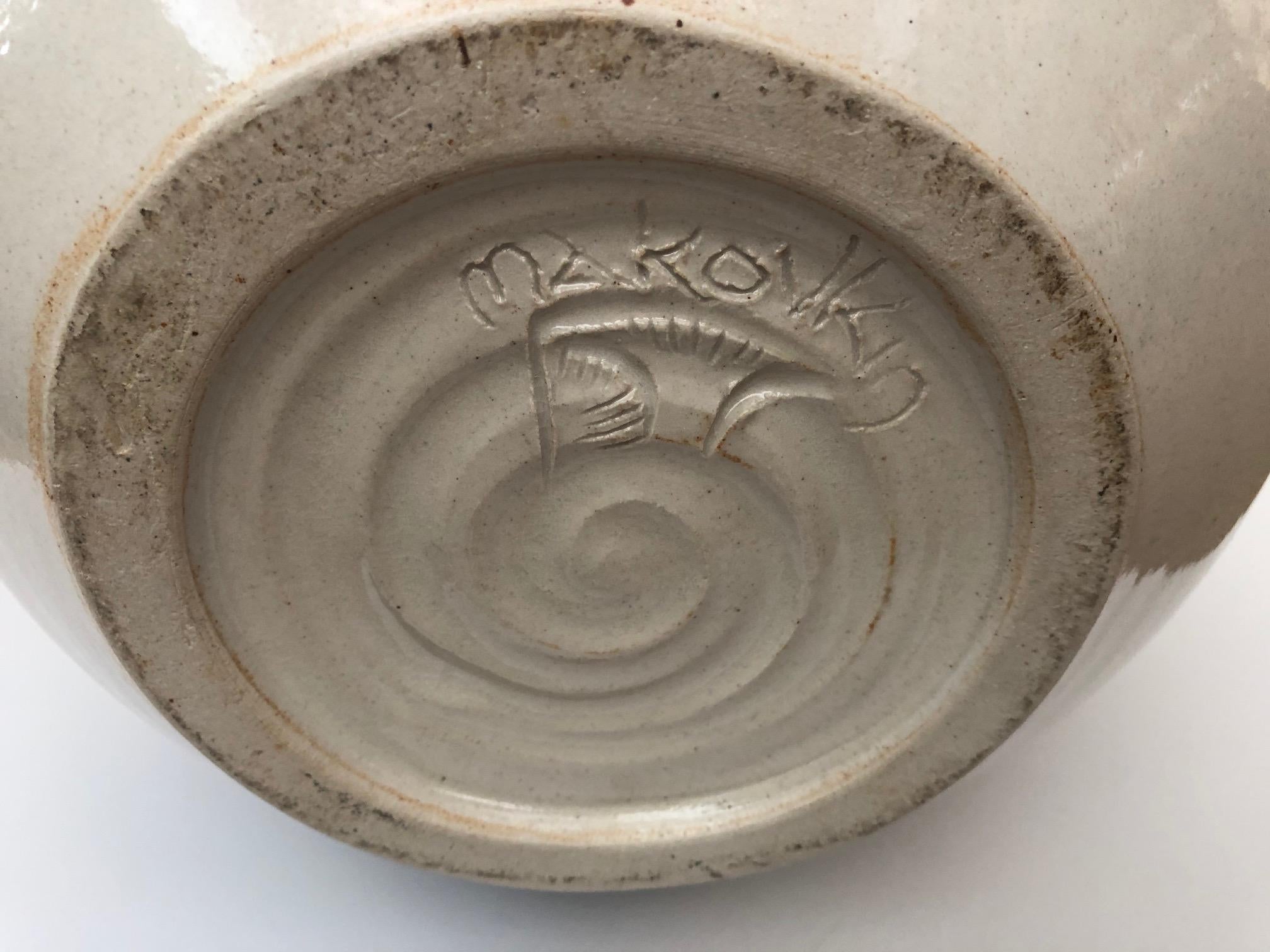 American Craftsman Impressive Glazed Ovoid-Form Pot/Vessel, Signed by Listed Ceramicist Sasha Makov