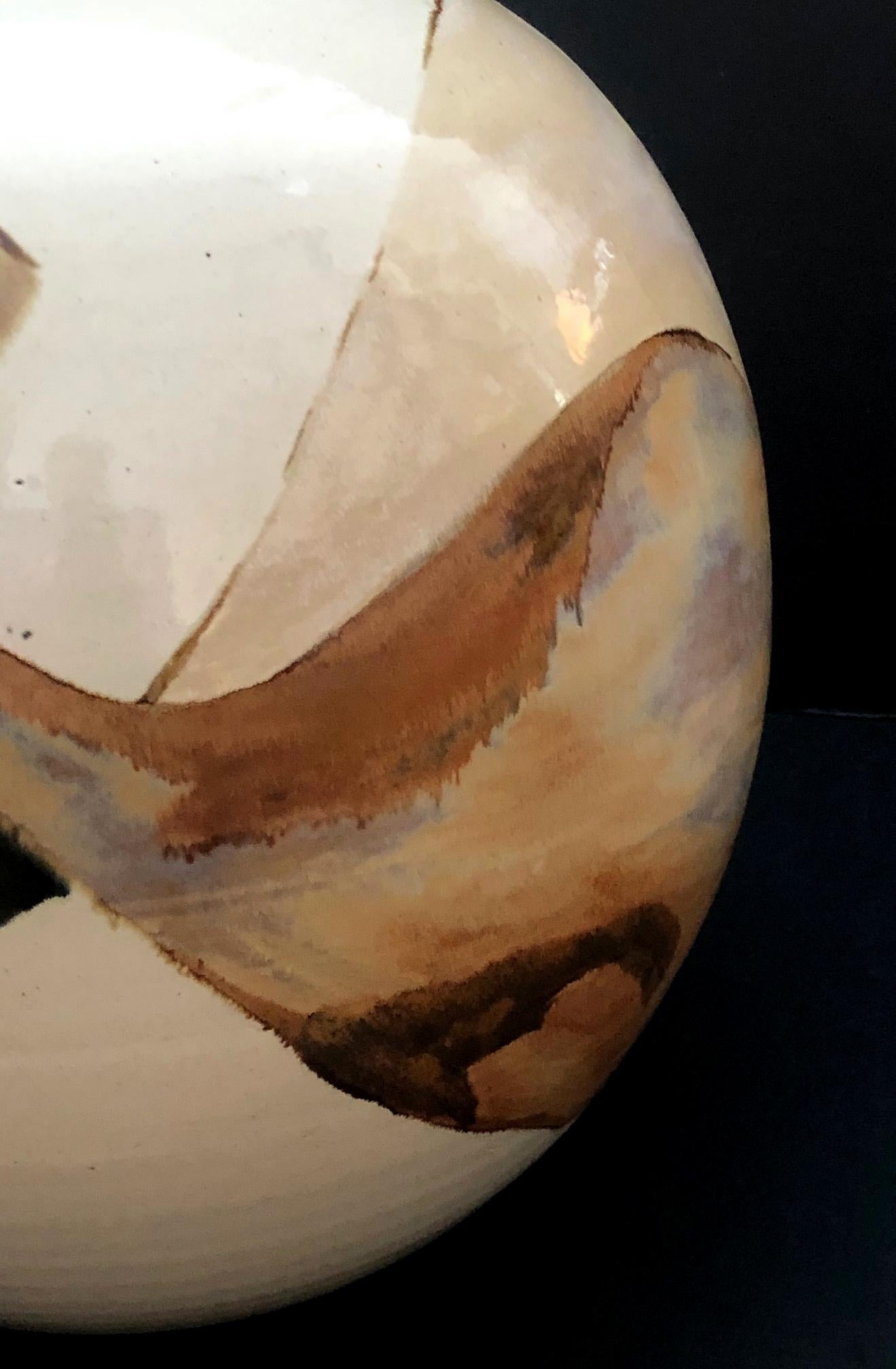 American Impressive Glazed Ovoid-Form Pot/Vessel, Signed by Listed Ceramicist Sasha Makov