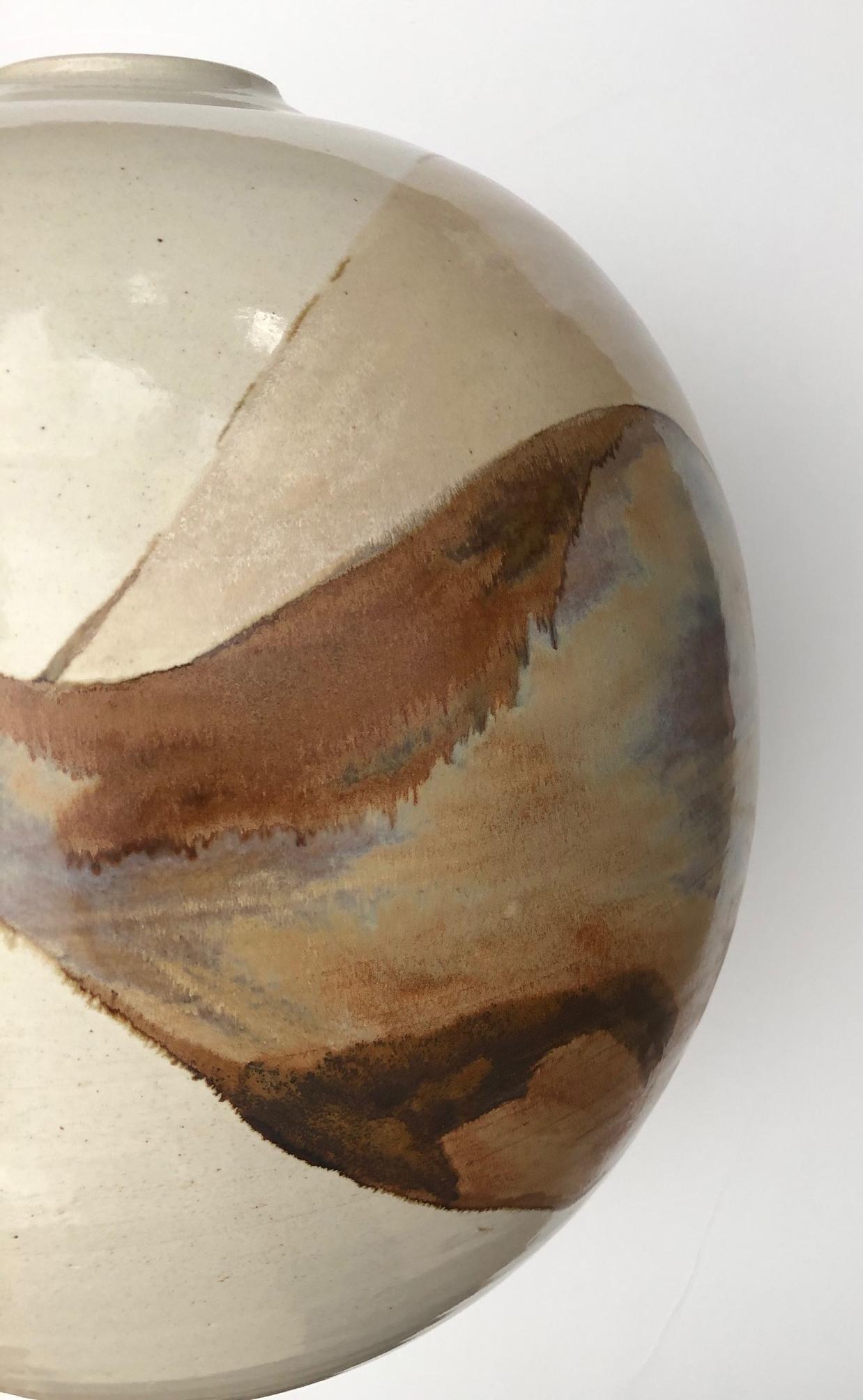 Impressive Glazed Ovoid-Form Pot/Vessel, Signed by Listed Ceramicist Sasha Makov In Good Condition In San Francisco, CA