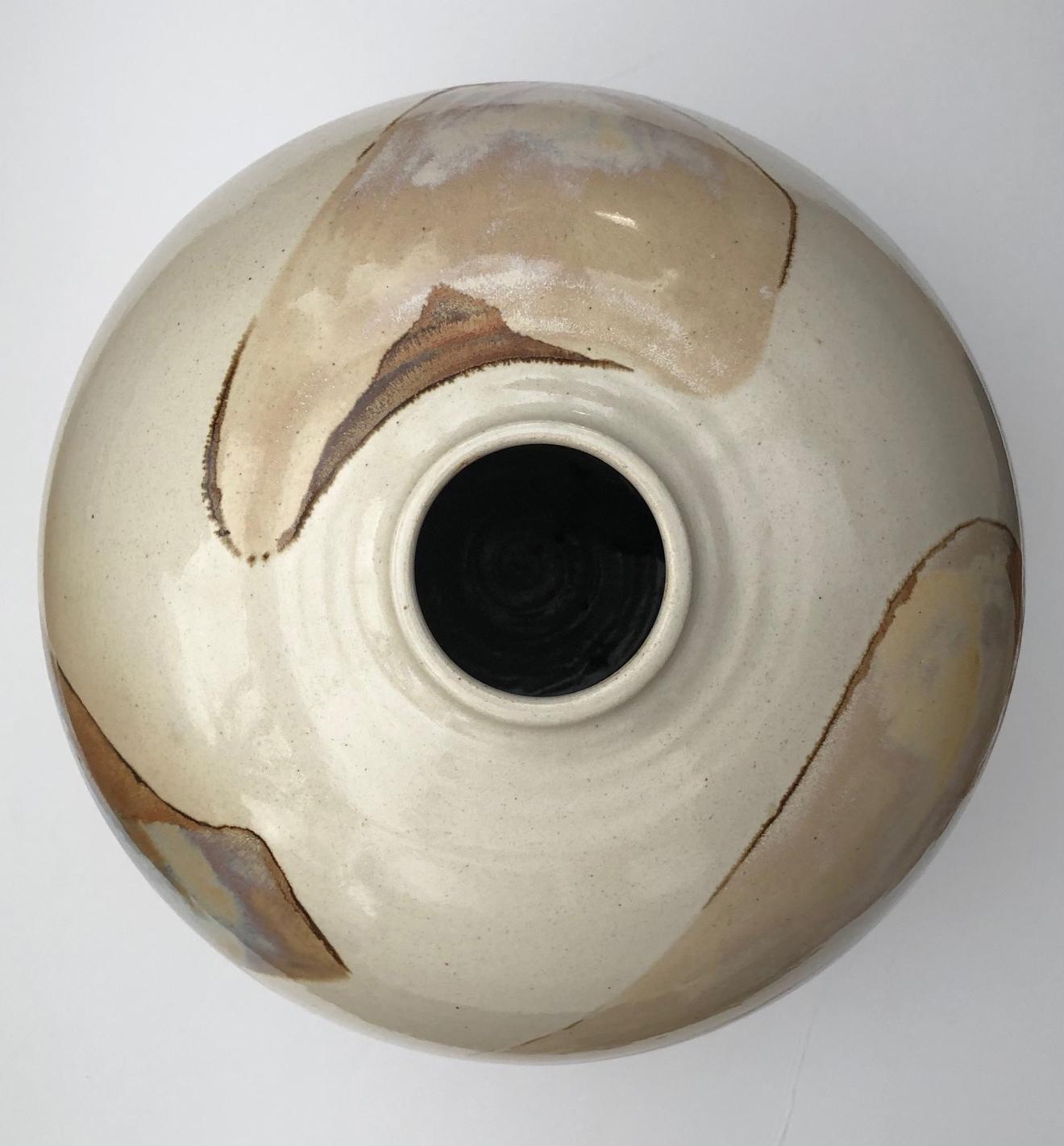 Mid-20th Century Impressive Glazed Ovoid-Form Pot/Vessel, Signed by Listed Ceramicist Sasha Makov