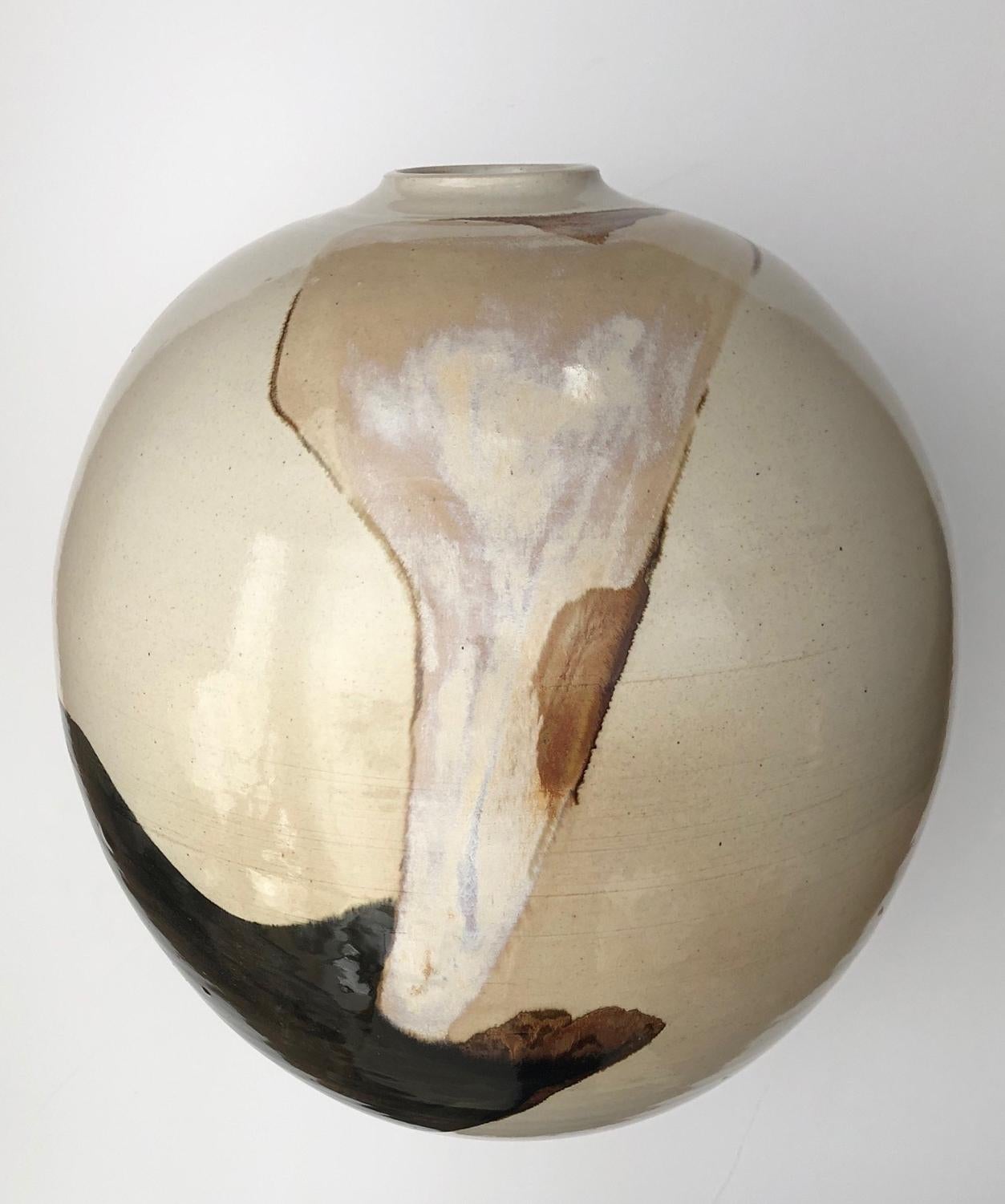 Impressive Glazed Ovoid-Form Pot/Vessel, Signed by Listed Ceramicist Sasha Makov 1