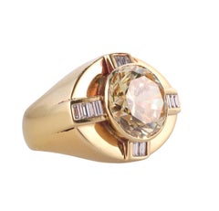 Beeindruckender Gold-Diamant- Citrin-Ring