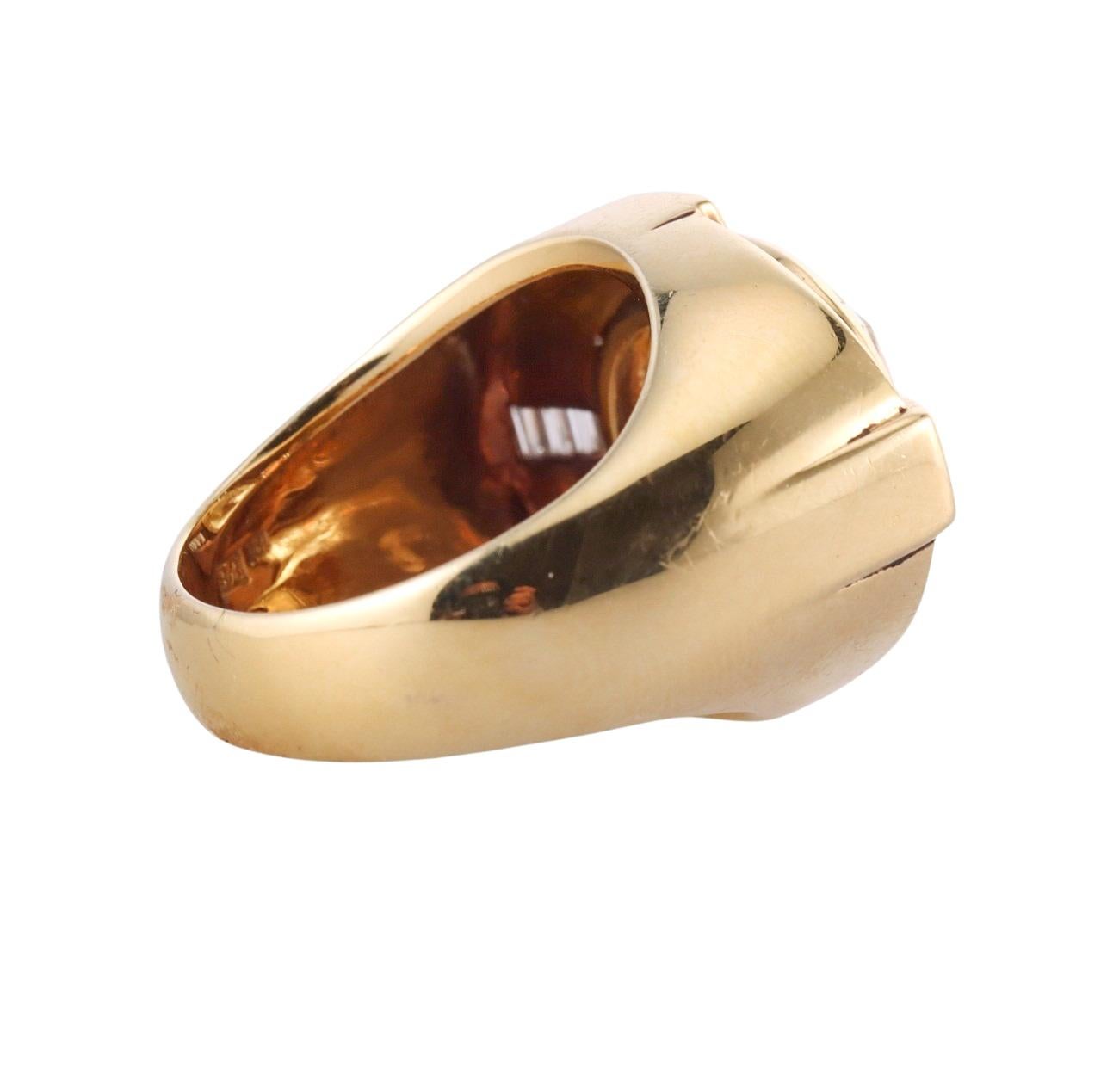 Beeindruckender Gold-Diamant- Citrin-Ring (Rundschliff) im Angebot