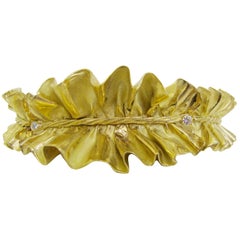 Retro Impressive Gold Ruff Choker by Anna Maria Cammilli, Late 1970s-1980s