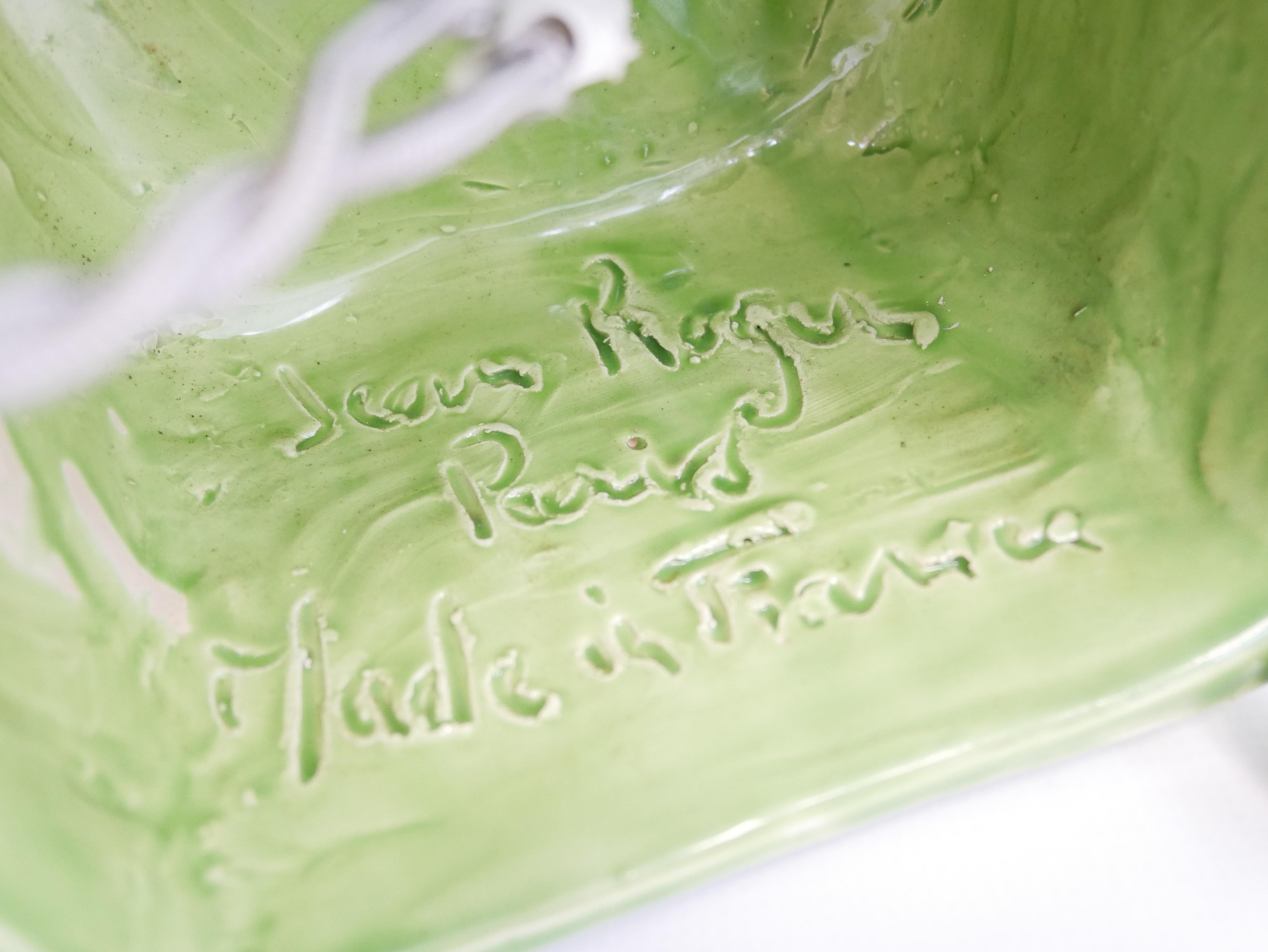 Beeindruckende grüne Keramik-Tischlampe von Jean Roger im Angebot 14