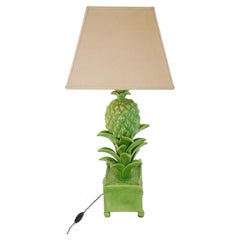 Impressionante lampada da tavolo in ceramica verde di Jean Roger