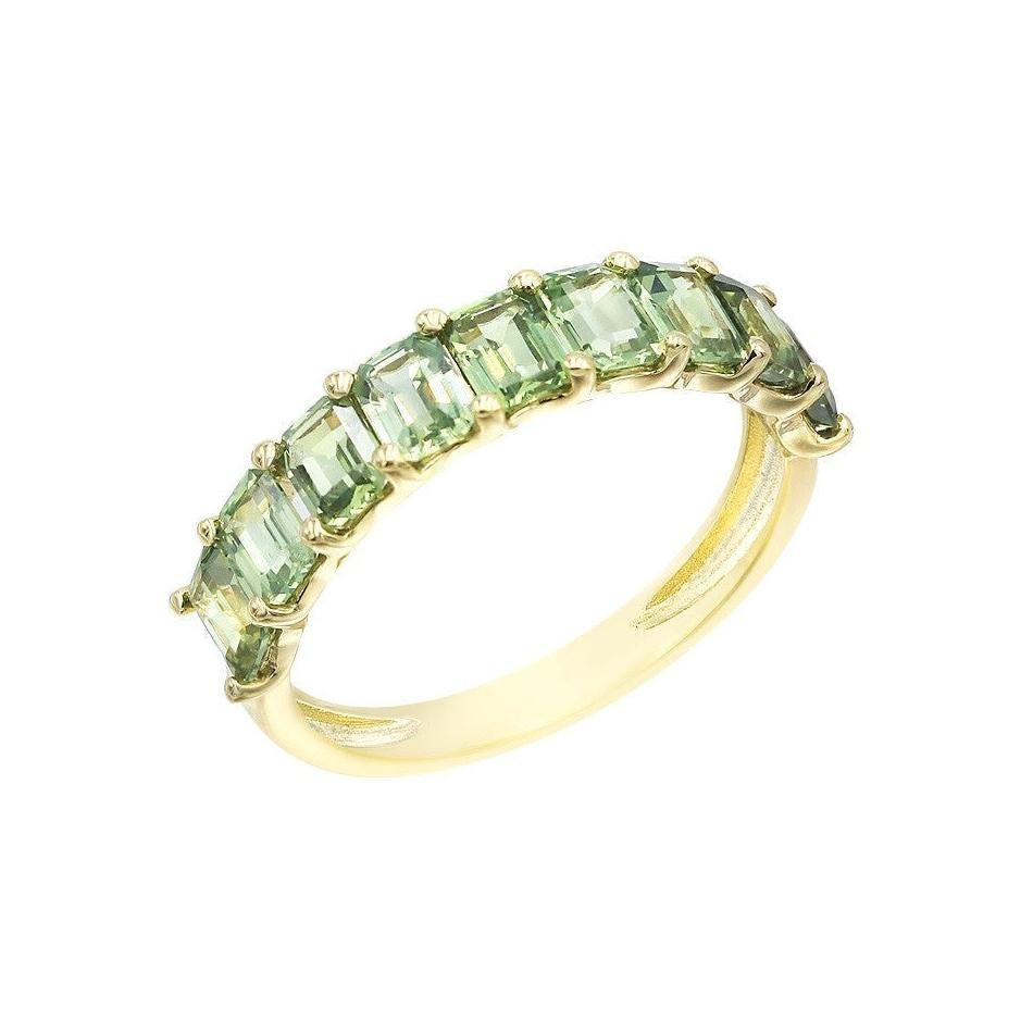 For Sale:  Impressive Green Sapphire Diamond Yellow Gold Ring