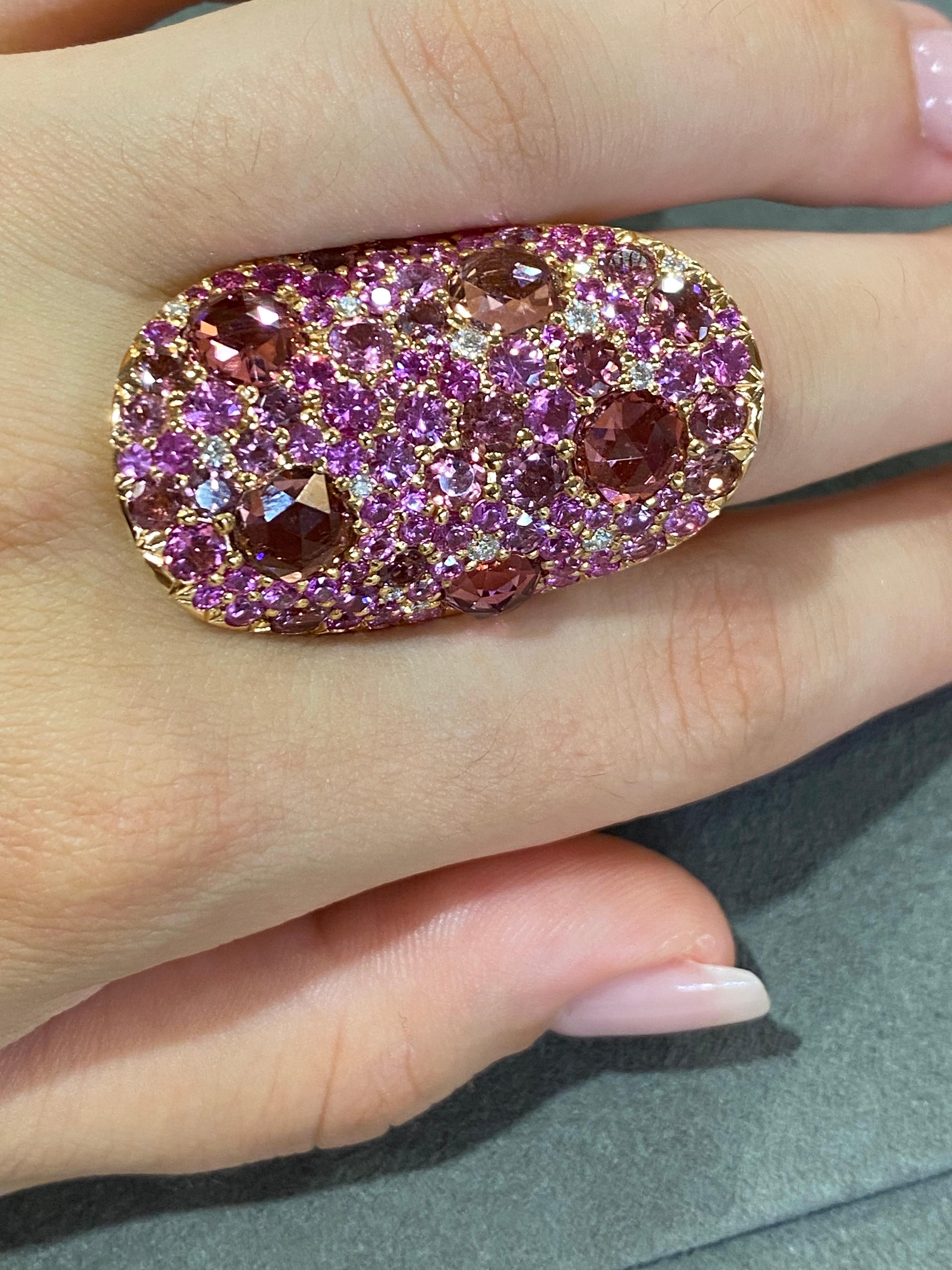 Impresionante Zafiro Verde Anillo de Oro Amarillo de 18 quilates para Ella en venta 3