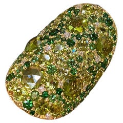 Impressive Green Sapphire Yellow Gold 18K Ring for Her