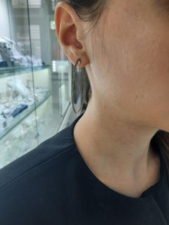 Impressive Green Tsavorite White Gold Hoop Earrings