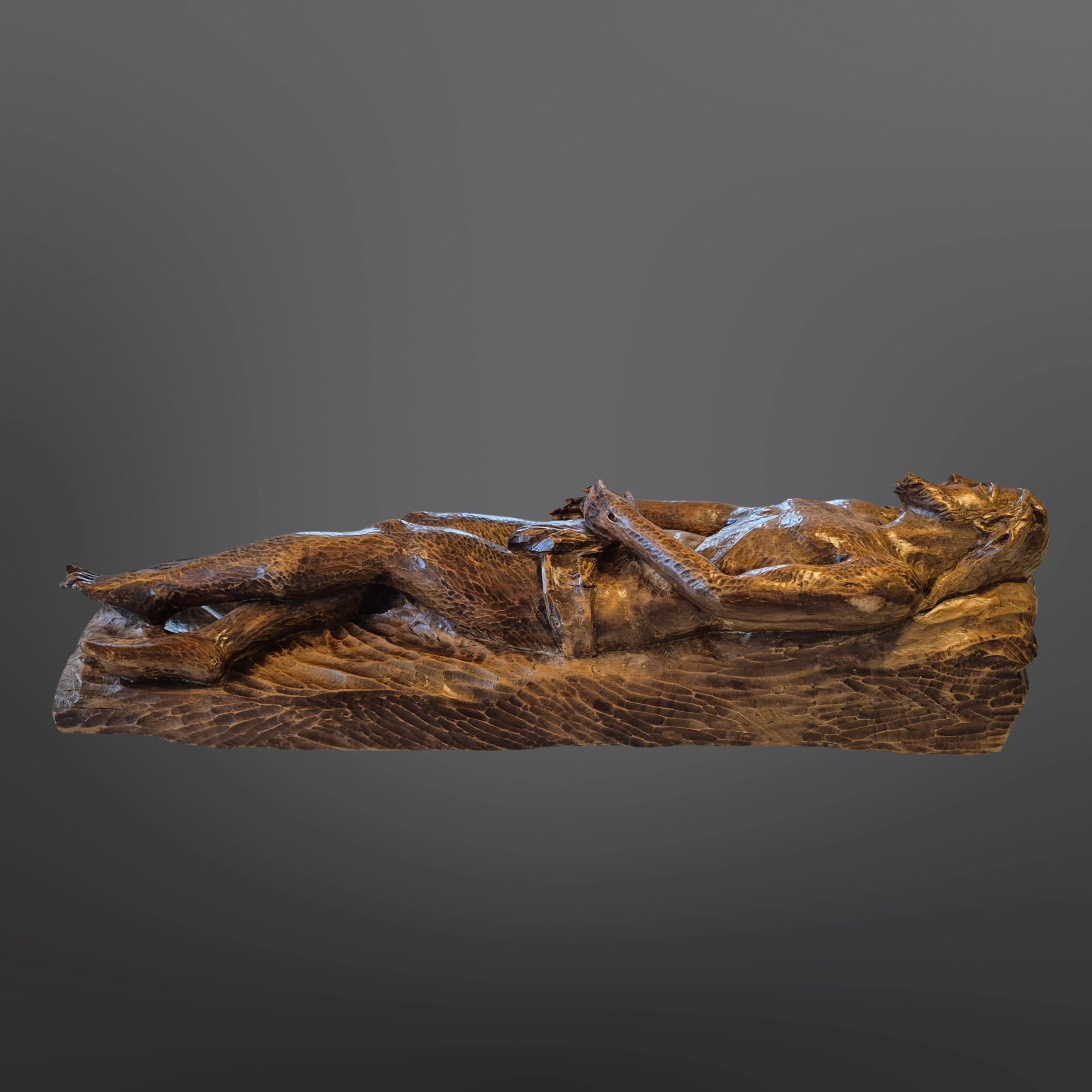 20ième siècle Impressionnante statue du Christ sculptée à la main, Pays-Bas 1900th en vente