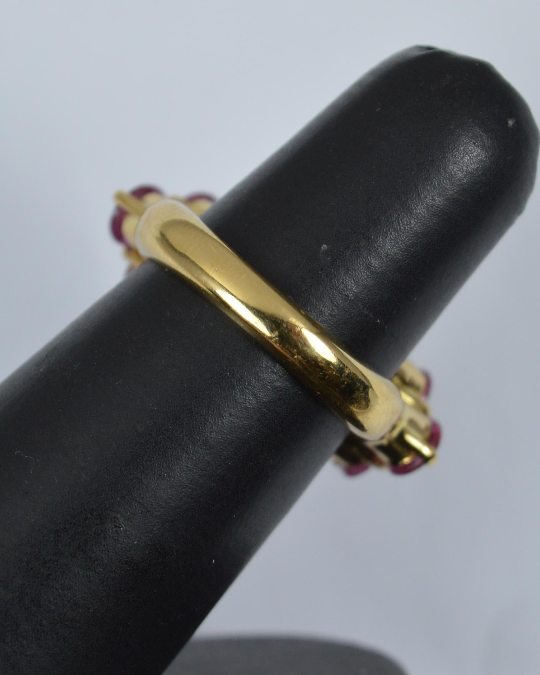 Impressive Heavy 18ct Gold Rose Quartz and Pink Sapphire Statement Ring 4