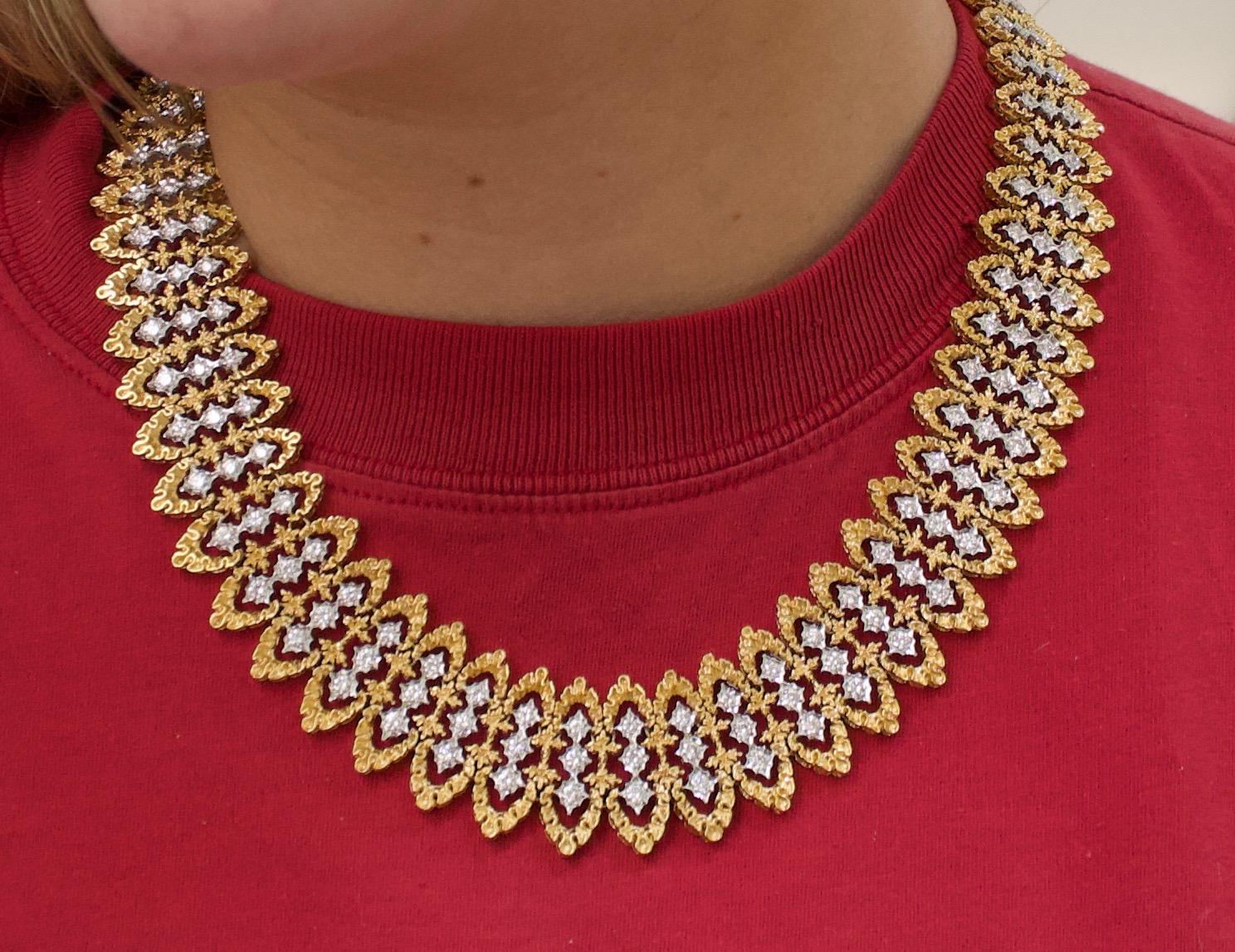 Impressive Heavy Diamond  Necklace in 18k Yellow Gold [5 Ounces+] 7.00 carats  For Sale 4