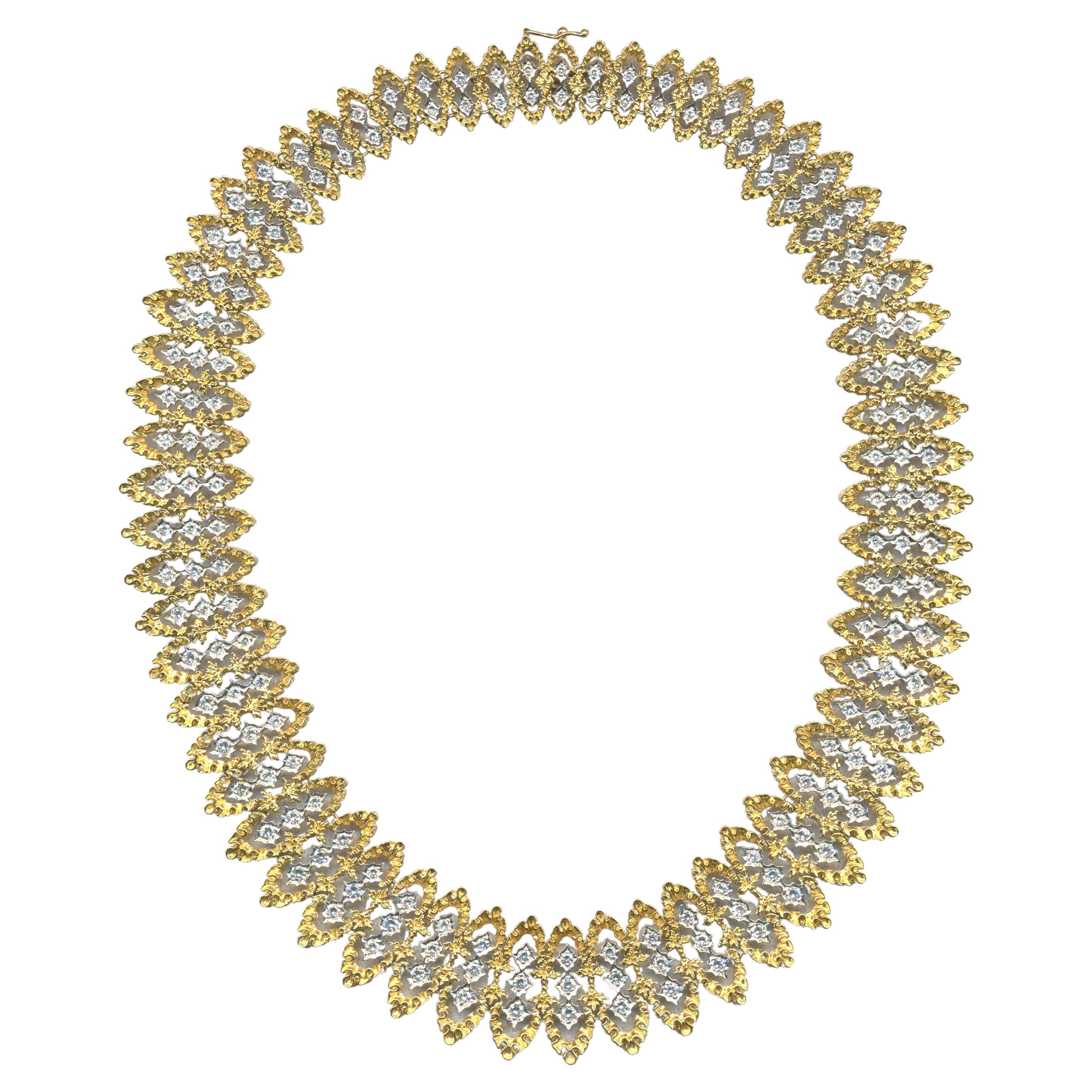Impressive Heavy Diamond  Necklace in 18k Yellow Gold [5 Ounces+] 7.00 carats  For Sale