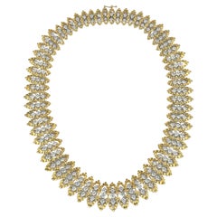 Beeindruckende schwere Diamanten  Halskette aus 18 Karat Gelbgold [5 Löcher+] 7,00 Karat 