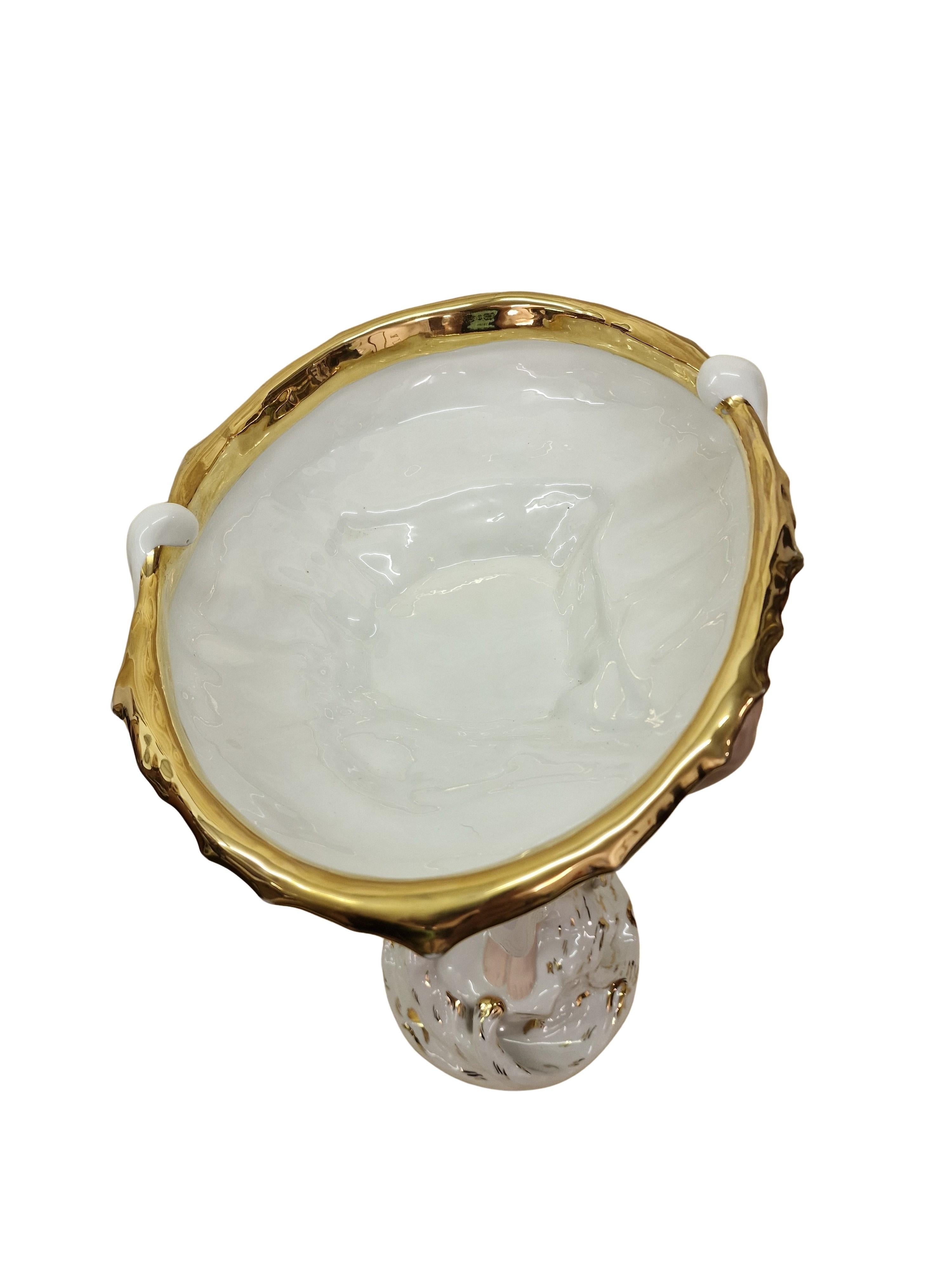 Hand-Painted Impressive huge centerpiece jardinier porcelain Art Nouveau Jugendstil Royal Dux