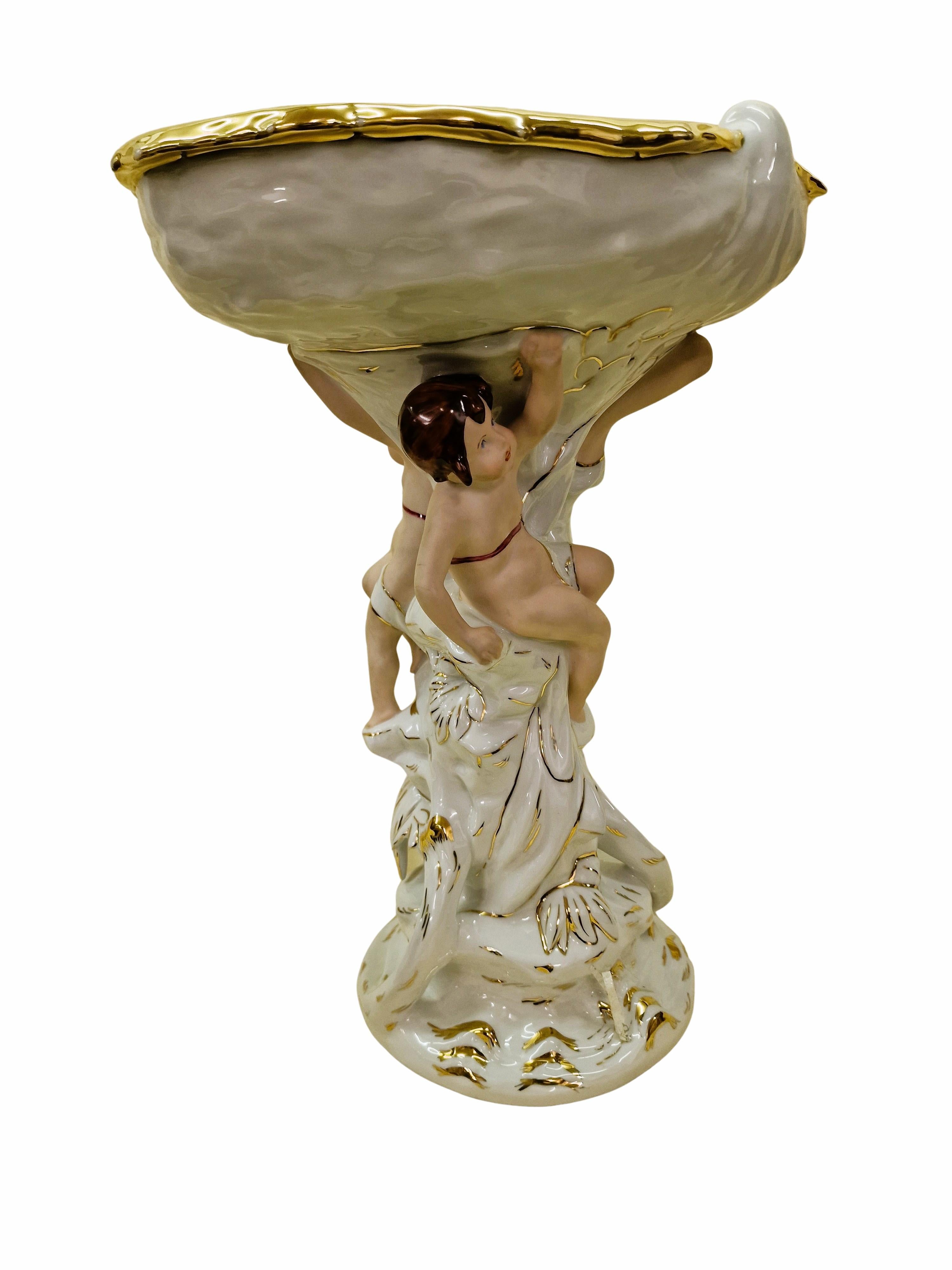 Impressive huge centerpiece jardinier porcelain Art Nouveau Jugendstil Royal Dux 1
