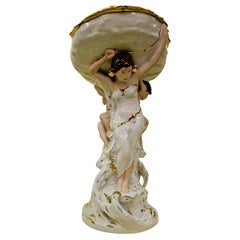 Impressive huge centerpiece jardinier porcelain Art Nouveau Jugendstil Royal Dux