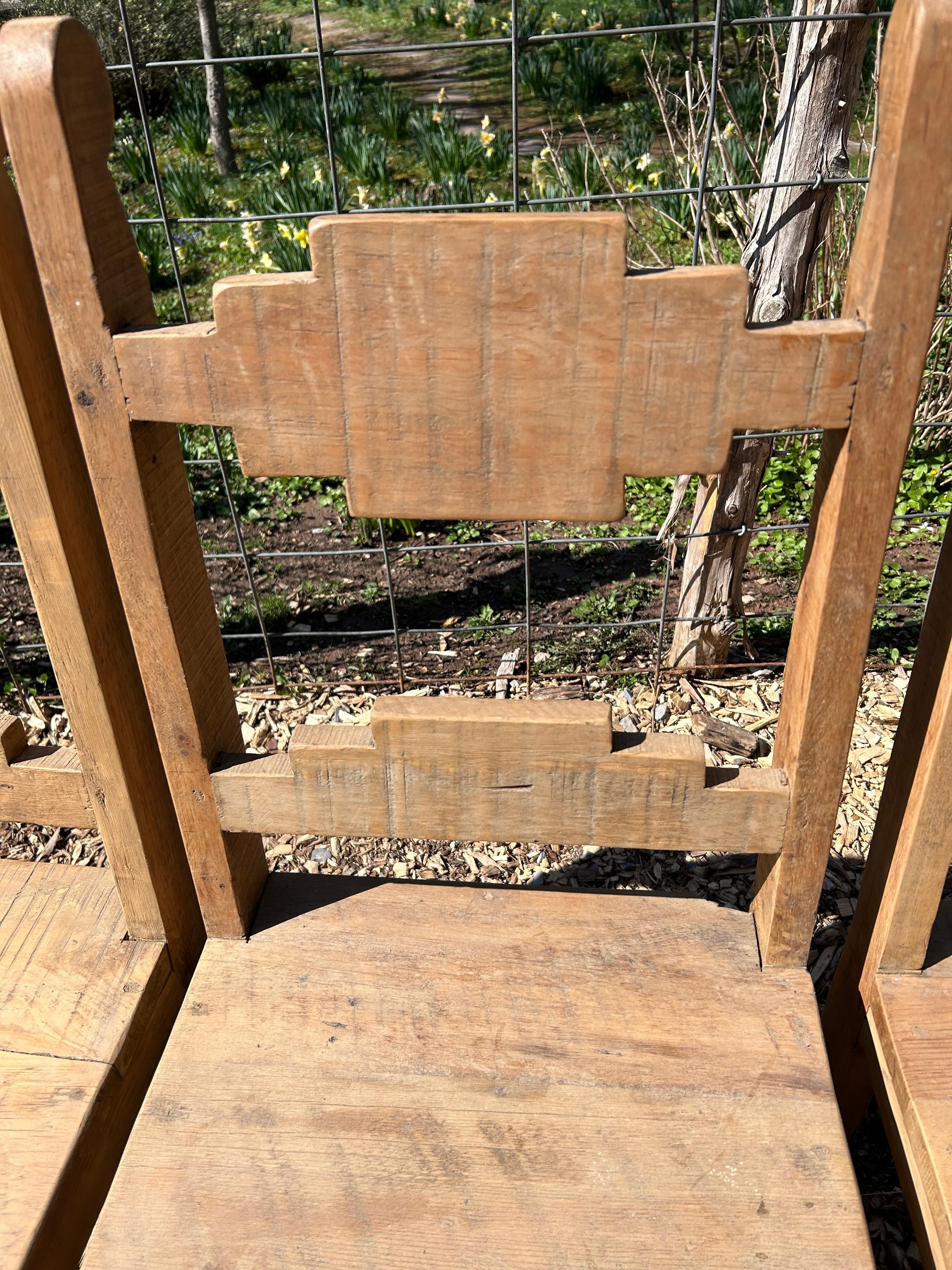 Impressive Huge Heavy Pine Farm Table with 8 Side Chairs 14