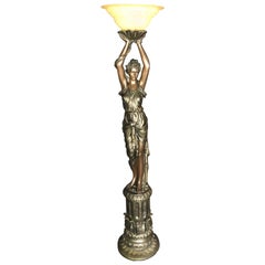 Beeindruckende skulpturale französische Stehlampe im Art-déco-Stil