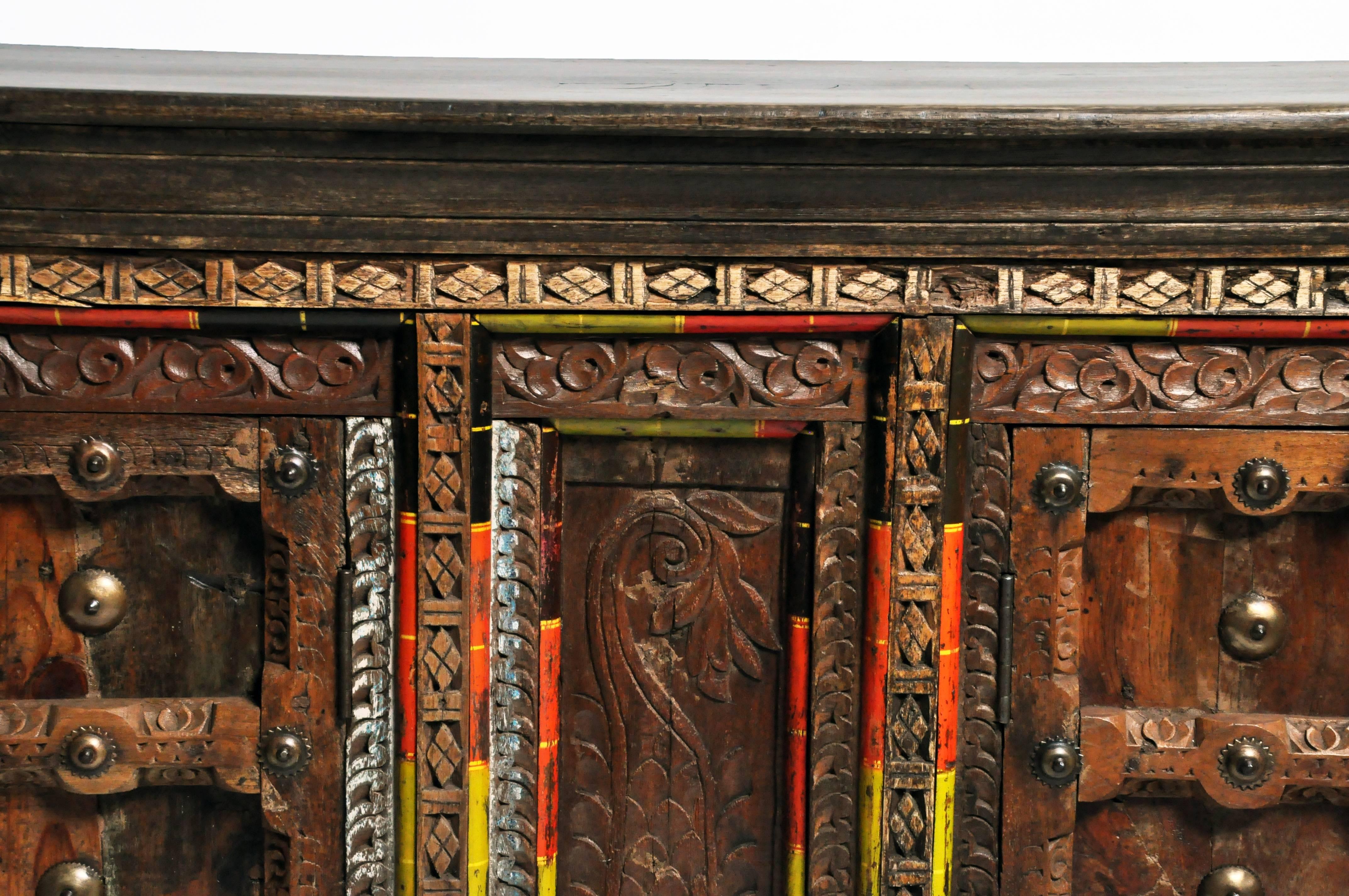 Impressive Indian Sideboard with Beautiful Colors and Carvings 7