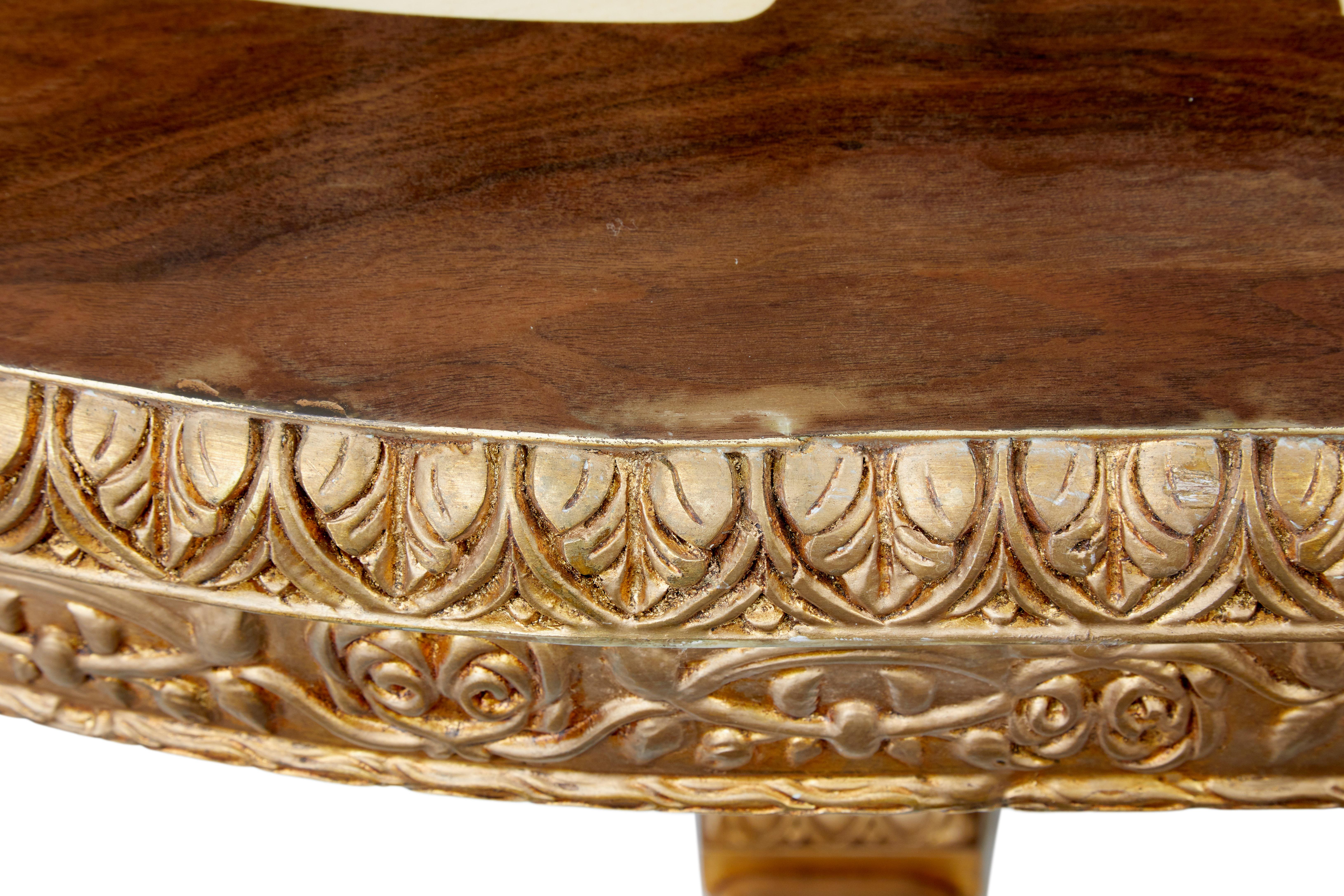 Impressive inlaid walnut and gilt dining tables of grand proportions For Sale 7