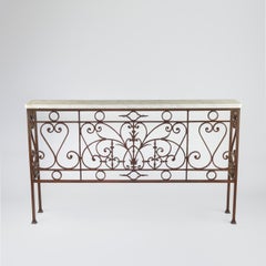 Impressive Iron and Marble Console Table