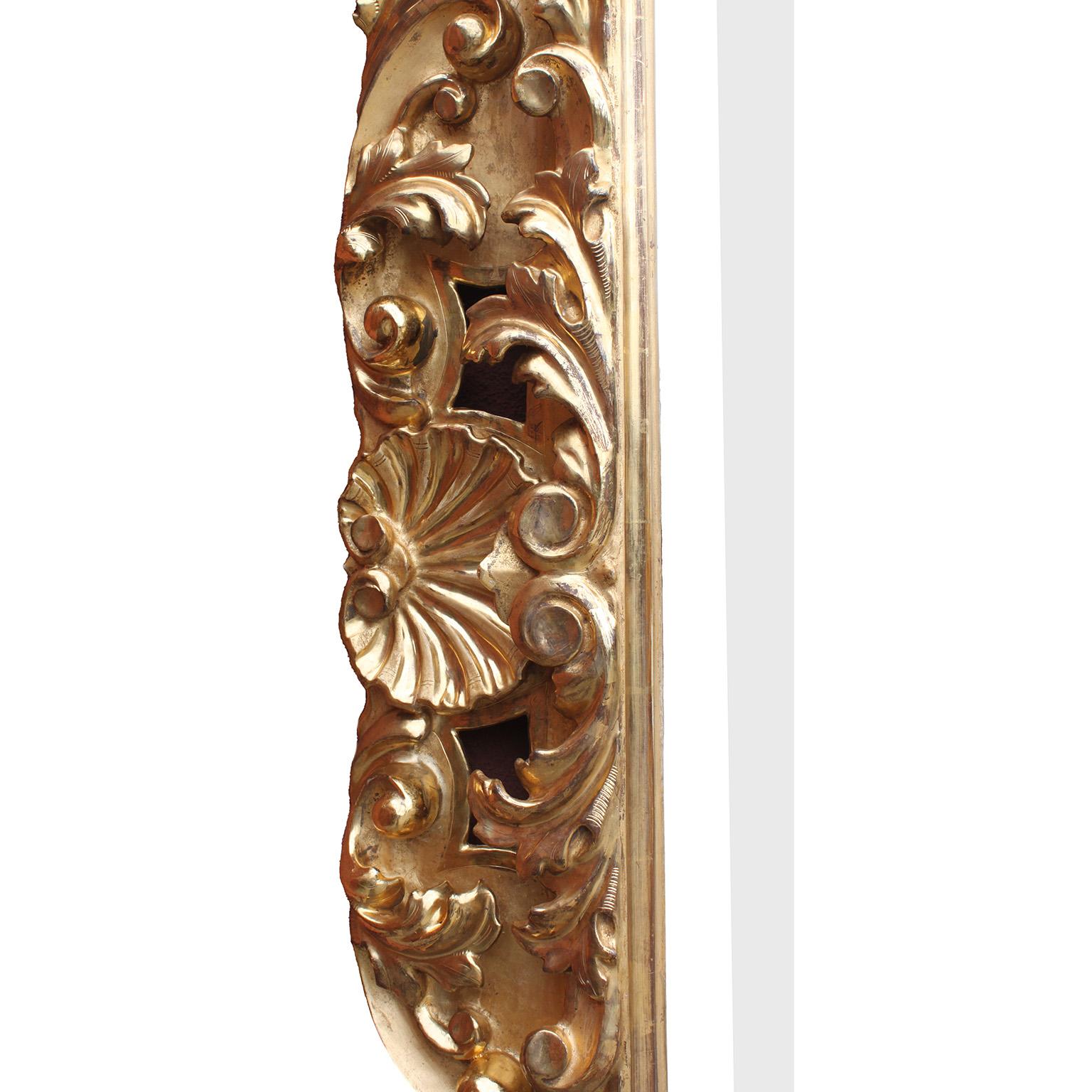 Impressive Italian 19th Century Baroque Revival Style Florentine Carved Mirror For Sale 1