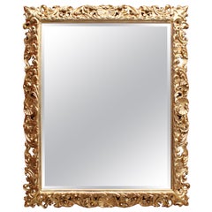 Impressive Italian 19th Century Baroque Revival Style Florentine Carved Mirror