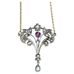 Impressive Italian Art Nouveau Diamonds Necklace