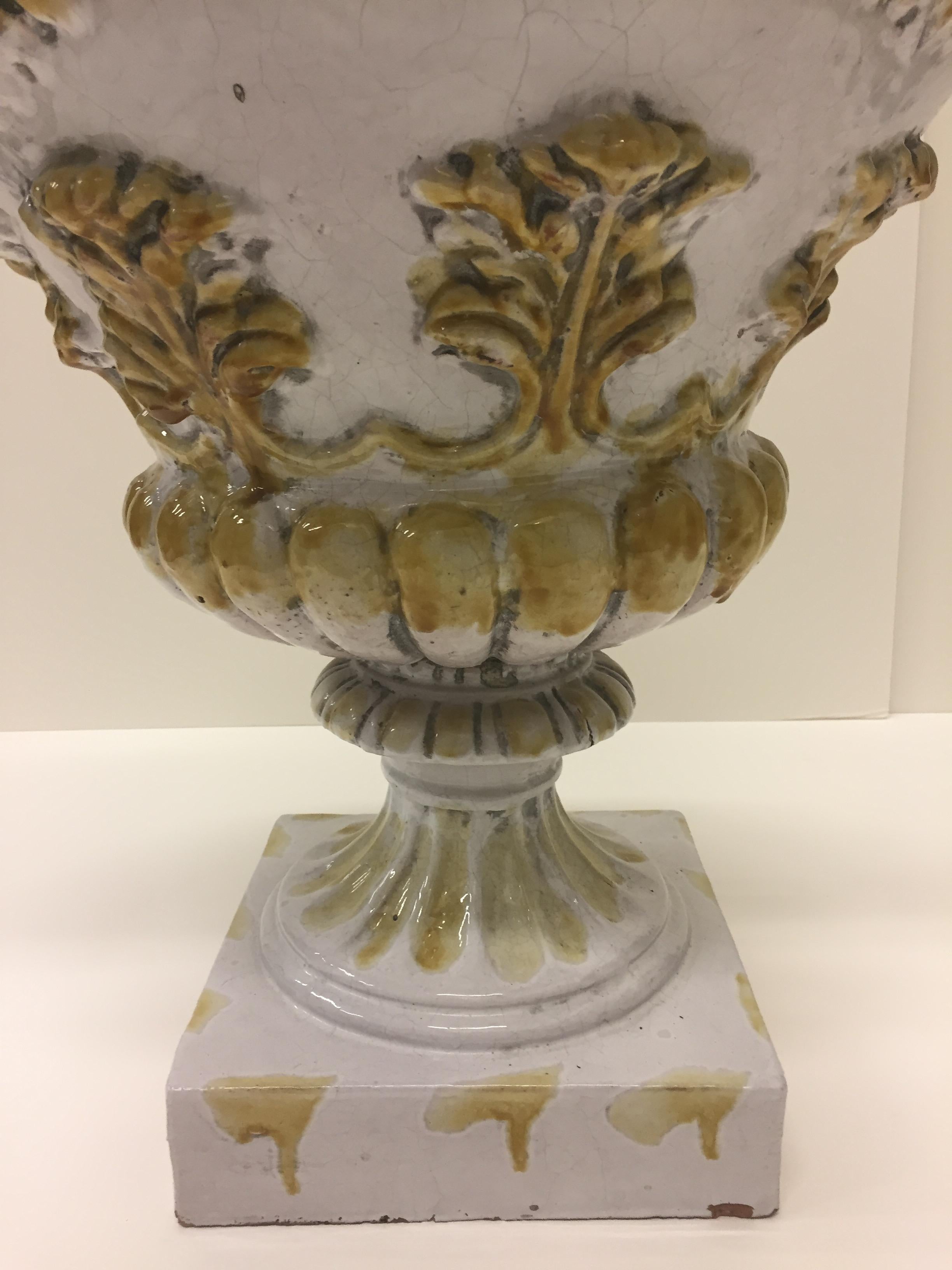 Impressive Italian Ceramic Urn with Lid 8