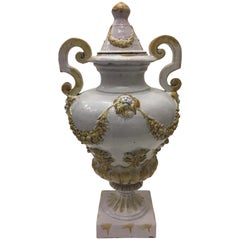 Vintage Impressive Italian Ceramic Urn with Lid