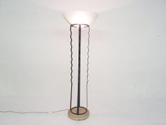 Impressive Italian Floor Light in Iron, Stone and Glass