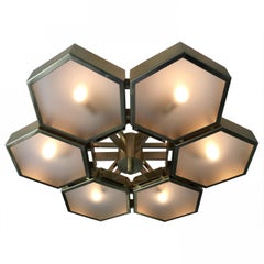 Impressive Italian Flush Mount w/ Honeycomb Style Design, 21st Century
