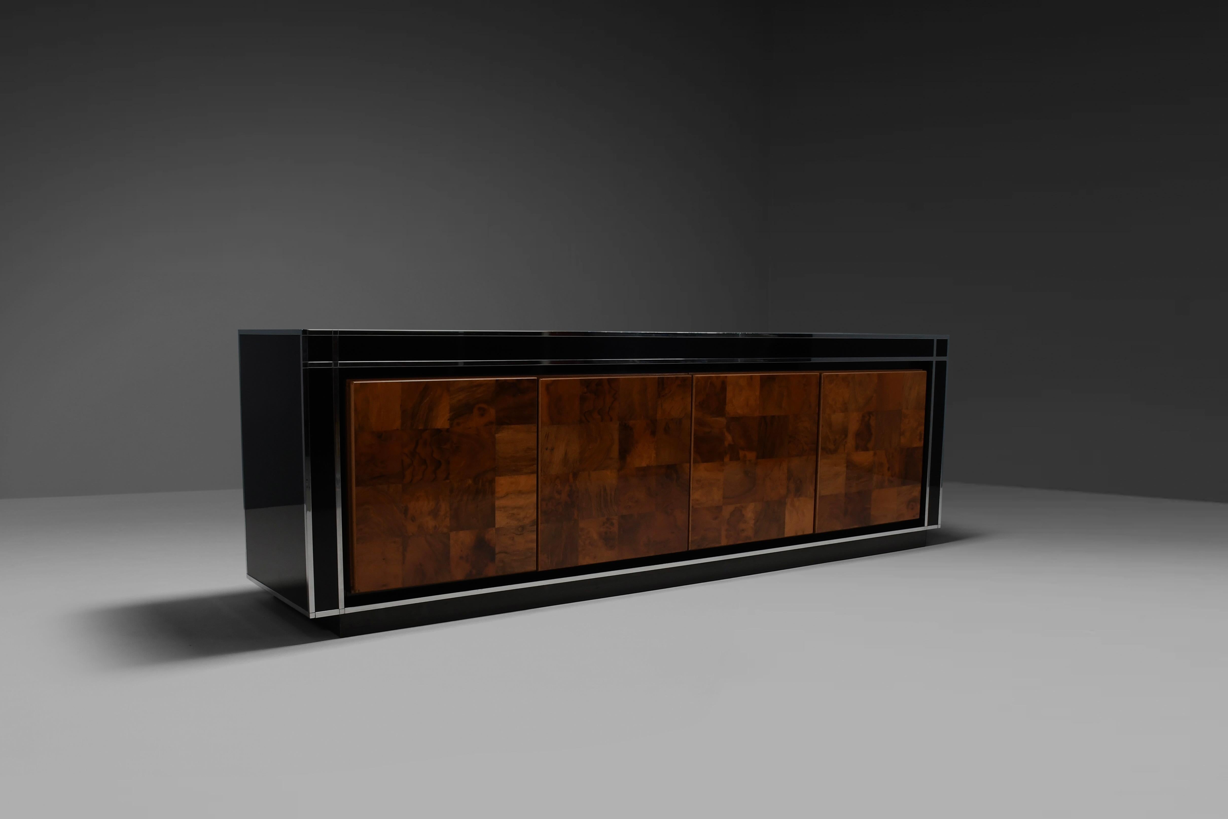 Hollywood Regency Impressive Italian Sideboard by Willy Rizzo for Mario Sabot, 1970s For Sale