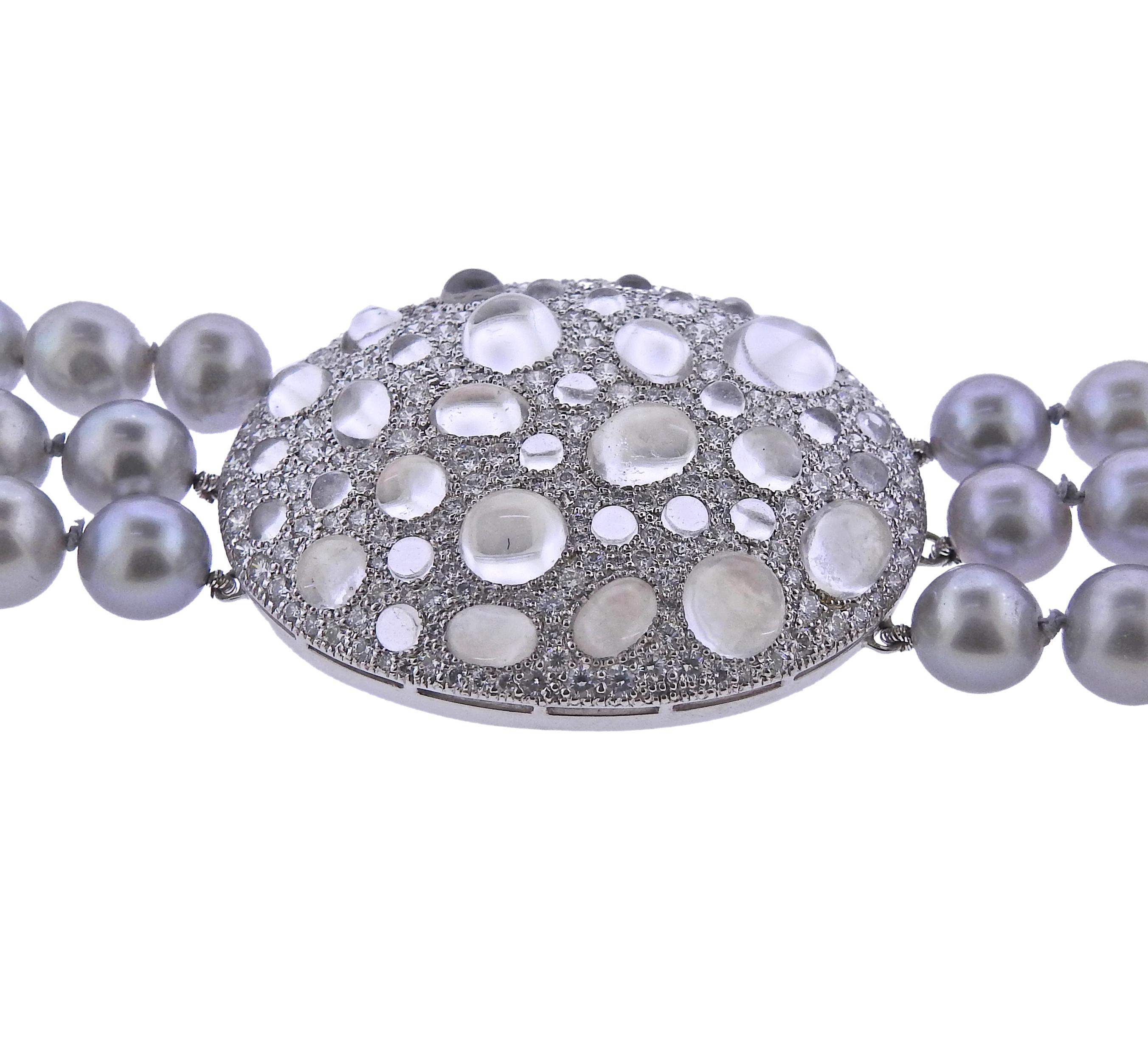 grey pearl necklace set