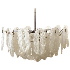 Impressive J.T. Kalmar Chandelier Murano ' Glass Loops ' 1970s