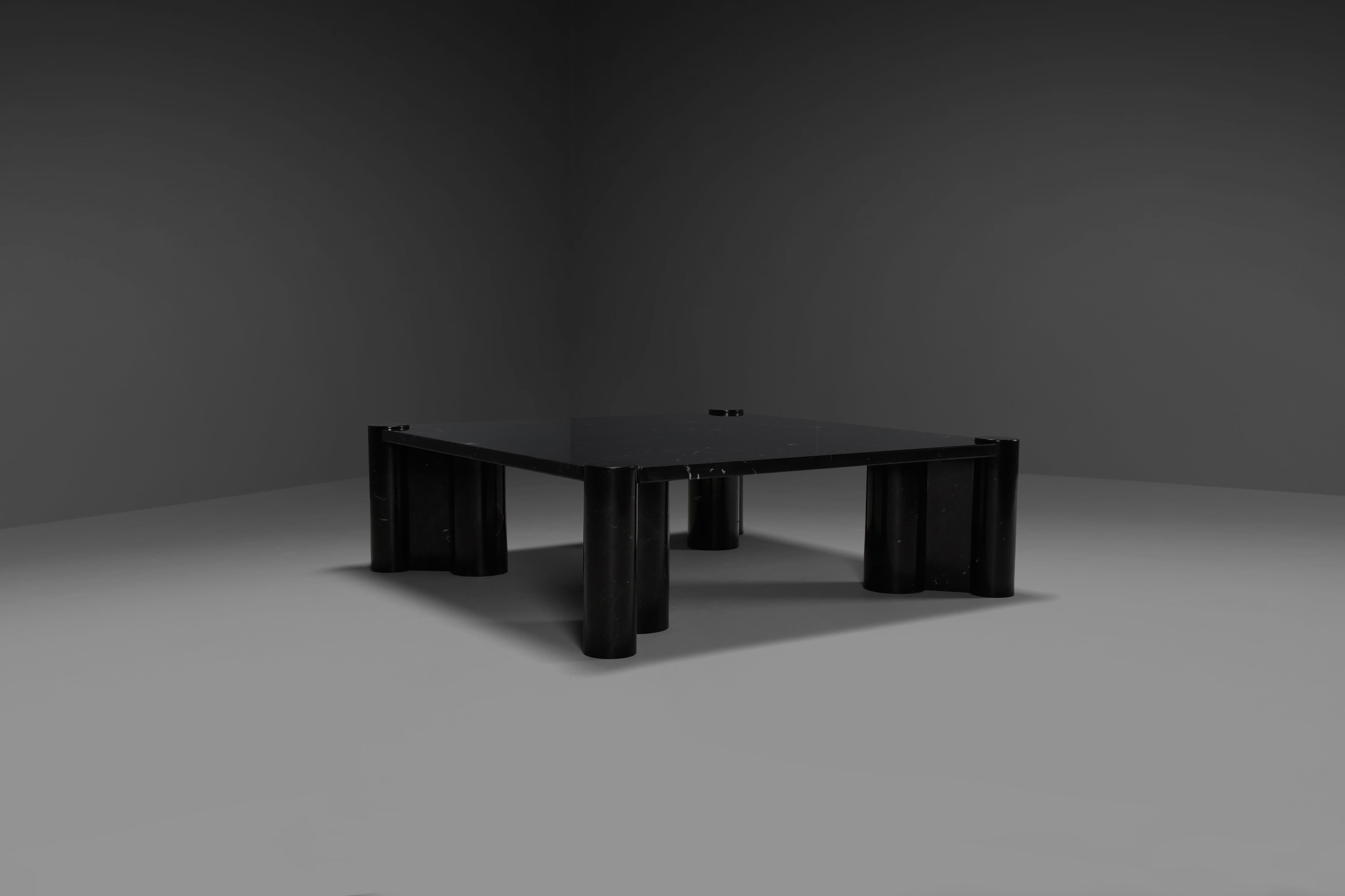 Impressive Jumbo coffee table in very good condition.

Designed by Gae Aulenti in the 1960s.

Manufactured by Knoll International.

This particular table is made from Nero Marquina, Marquina marble has a deep black color with subtle white