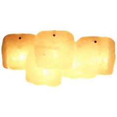 Impressive Kalmar Five-Panel Ice Glass Sconce, 1960s