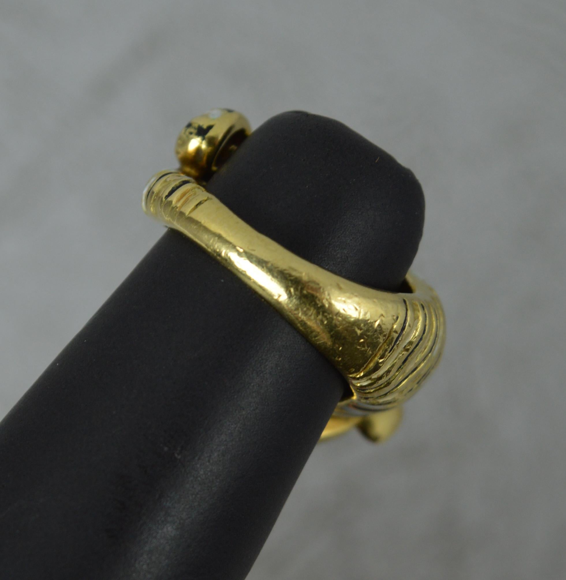 Impressive Kutchinsky 18ct Gold Enamel Diamond Tiger Ring For Sale 8