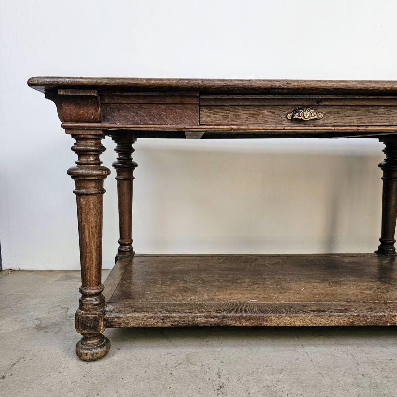 Impressive Large 19th Century French Oak Drapers Table 2