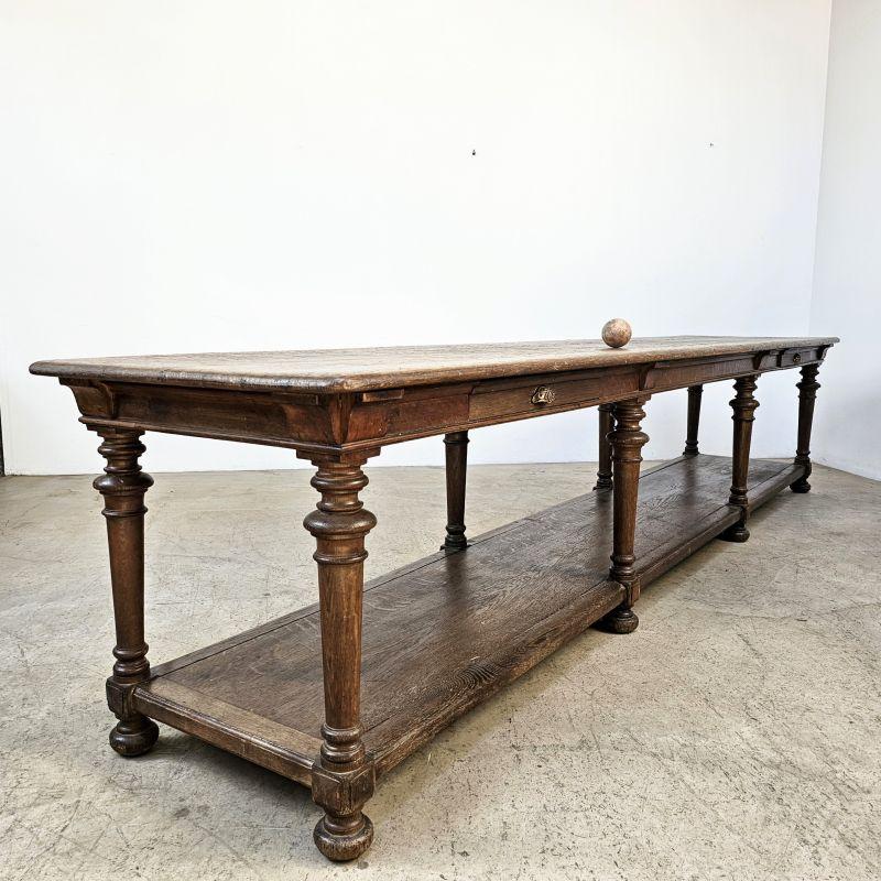 Impressive Large 19th Century French Oak Drapers Table 3